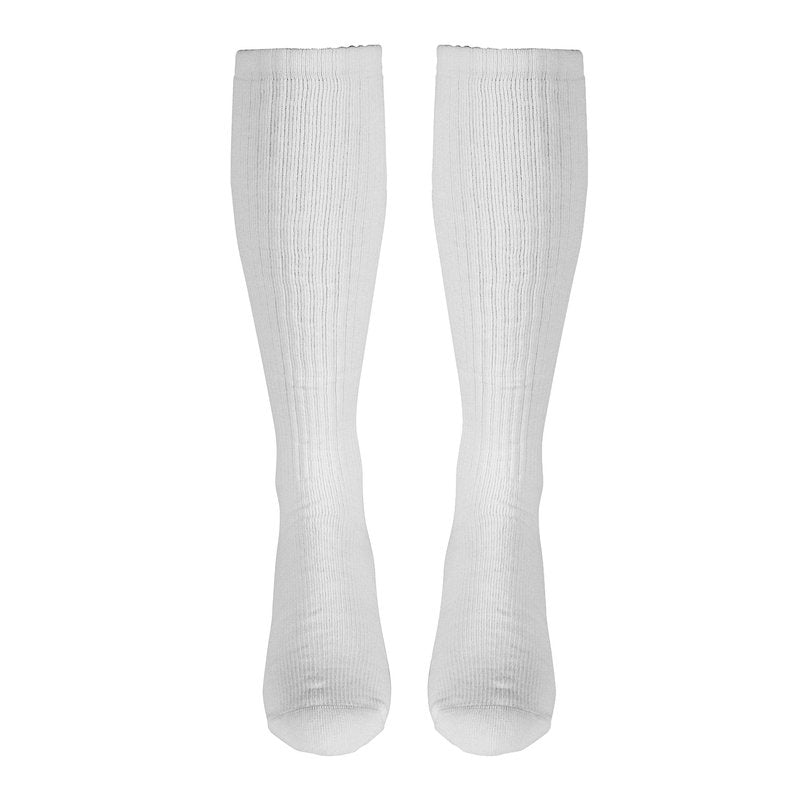 Truform Diabetic Compression Socks for Men and Women, 8-15 mmHg Knee High Over Calf Length, White, Large