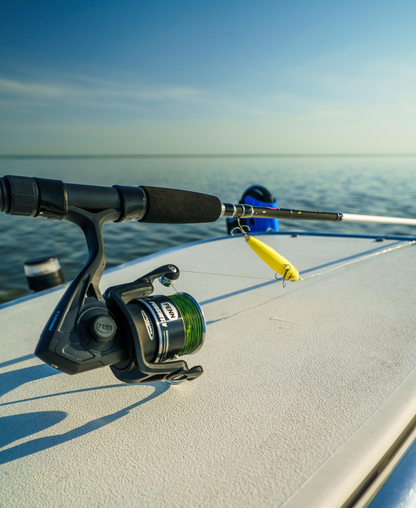 Penn Pursuit V Spinning Fishing Reel, Size 5000, Corrosion-Resistant Graphite Body, Lightweight Aluminum Superline Spool, HT-100 Drag System