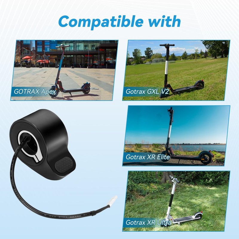 EOPOAYI Electric Scooter Thumb Throttle Accelerator & Charging Port Replacement for Gotrax GXL V2 E-Scooter GOTRAX Apex XL XR Ultra Rival Elite Accessories Parts with Hardware