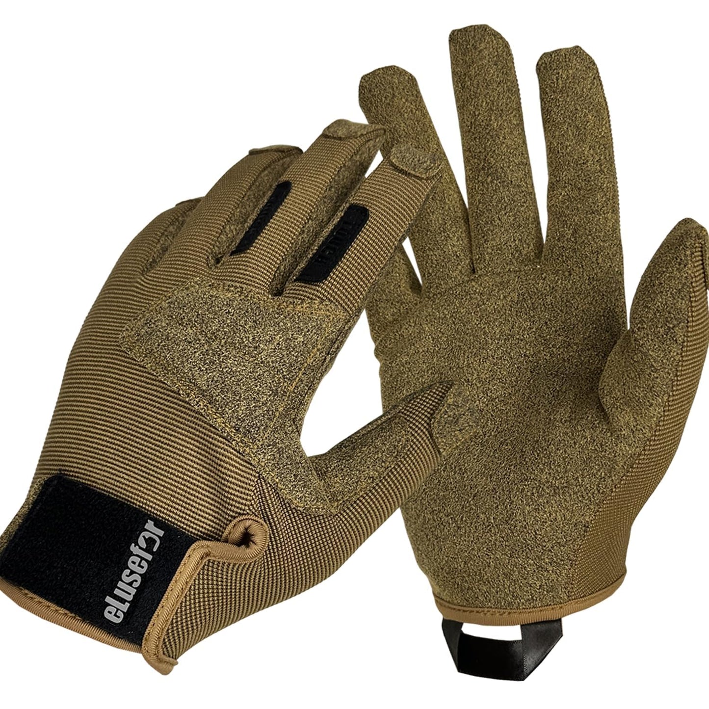 eLusefor Natural Tactile Shooting Glove: Seamless Wrap-Fingers Design,360°Touchscreen Freedom,Customizable Badge|Tactical,Police,Patrol,Law Enforcement Gloves for Men
