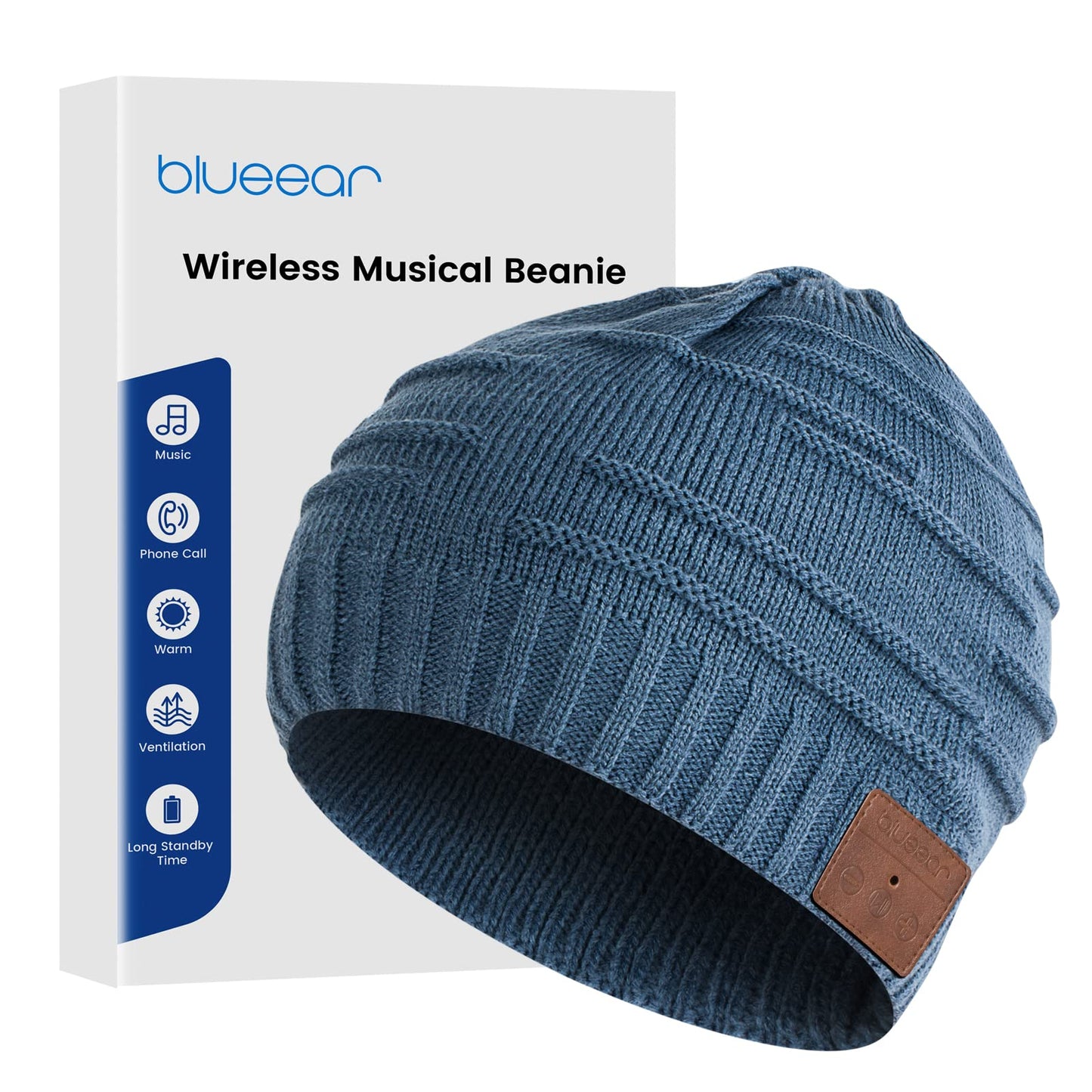 blueear Bluetooth Beanie Hat Bluetooh 5.2 Headphone Wireless Winter Knit Hats with Stereo Speaker and MIC,Gifts for Birthday,Christmas,Thanksgiving Day