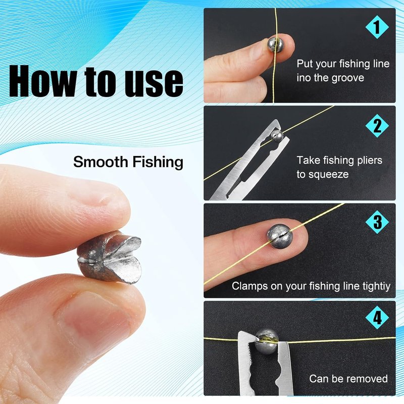Split Shot Fishing Weights - 100pcs Removable Round Sinkers for Freshwater & Saltwater Fishing | Versatile Clip-On Design