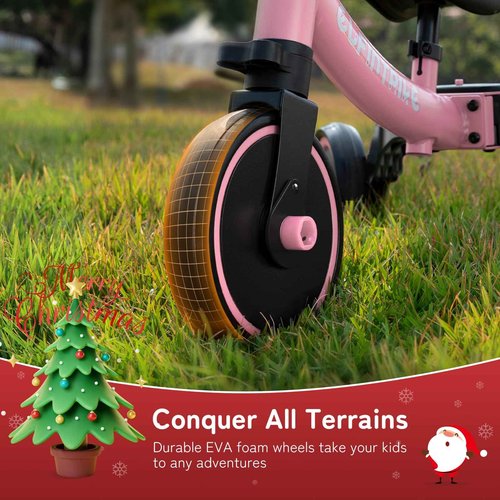 besrey 5 in 1 Toddler Bike for 1 Year to 4 Years Old Kids, Toddler Tricycle Kids Trikes Tricycle, Toys for Boy & Girl, Balance Training, Removable Pedals