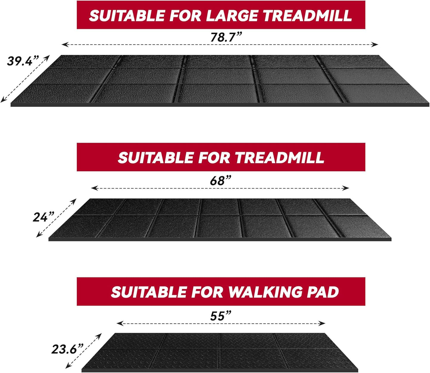 Walking Pad Mat - High Density Floor Protection for Carpet & Hardwood | 0.2" Thick, Foldable