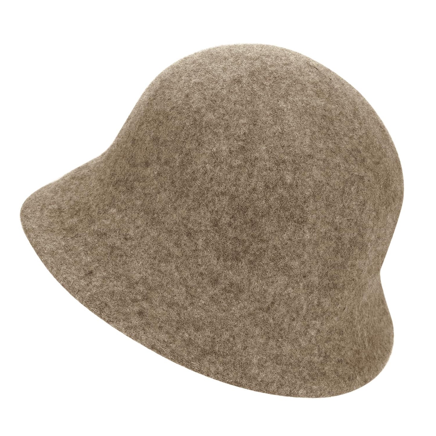 Women Cloche Bucket Hat Vintage Faux Wool Felt Hat Winter Warm Church Bowler Hat Ladies Fedora Hat Fall Bell Round Cap Brown