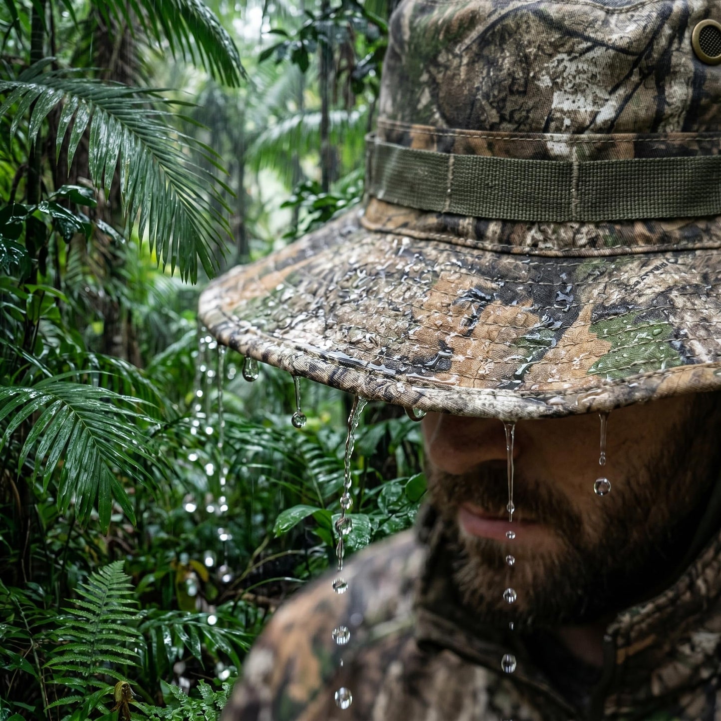 APX Camo Boonie Hat – Men's Camo Bucket Hat | Rain Hat for Men & Women Waterproof | Foldable Wide Brim Fishing Hiking Garden Beach Hat | Adjustable Chin Strap Hunting Hat