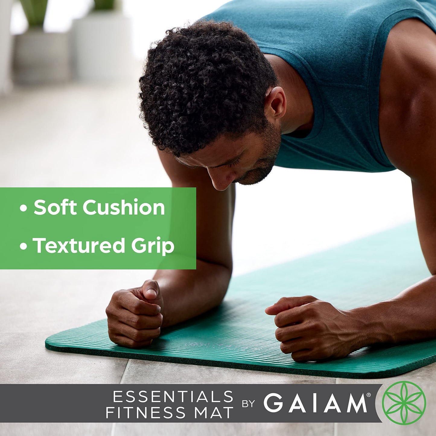 Gaiam Essentials Thick Yoga Mat Fitness & Exercise Mat with Easy-Cinch Carrier Strap, Red, 72"L X 24"W X 2/5 Inch Thick