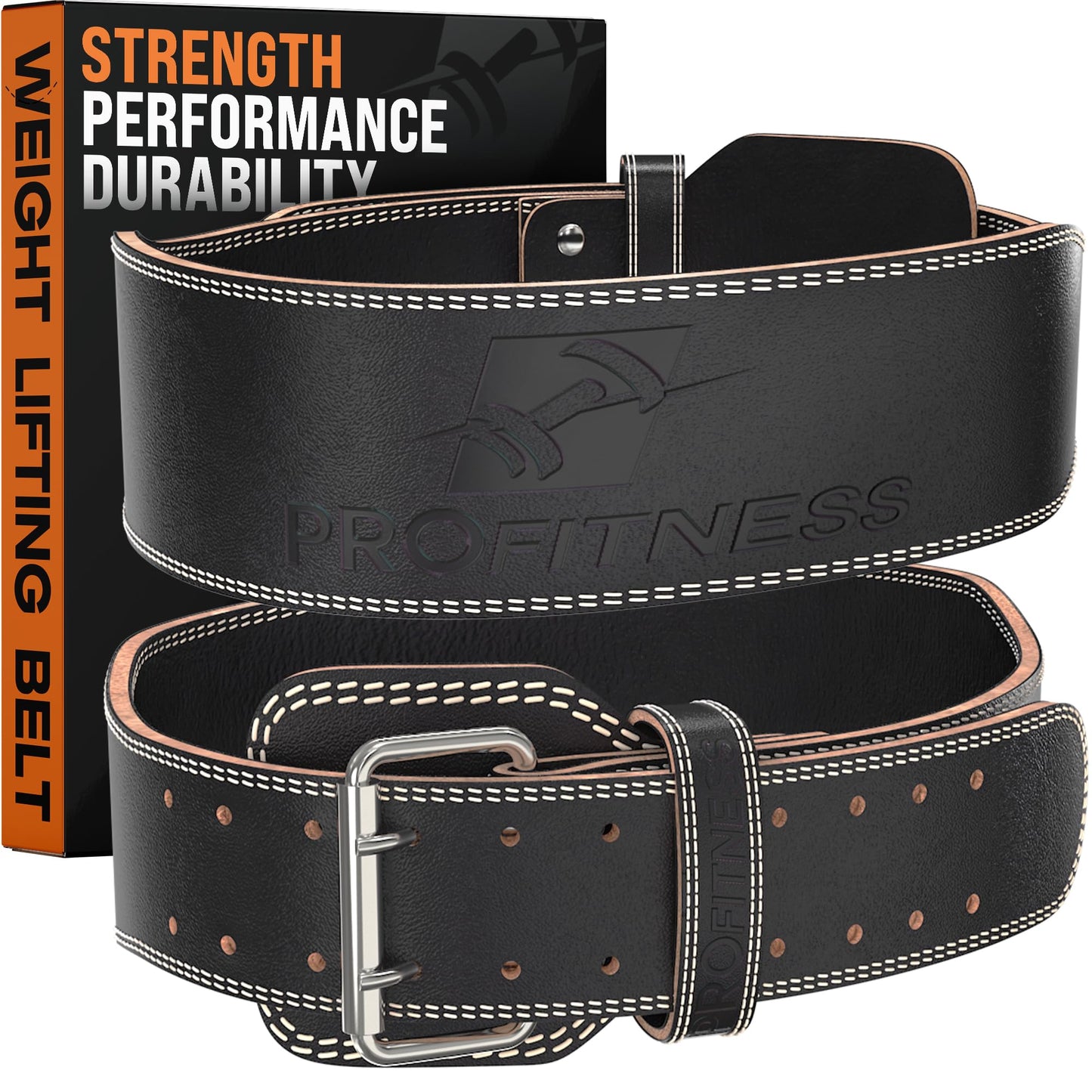 Weightlifting Belt for Men & Women - Heavy Duty Belt for Weightlifting - Weight Lifting Belt Women for Weight Training Belt - Lifting Belt for Back Support(Black/White, Medium)