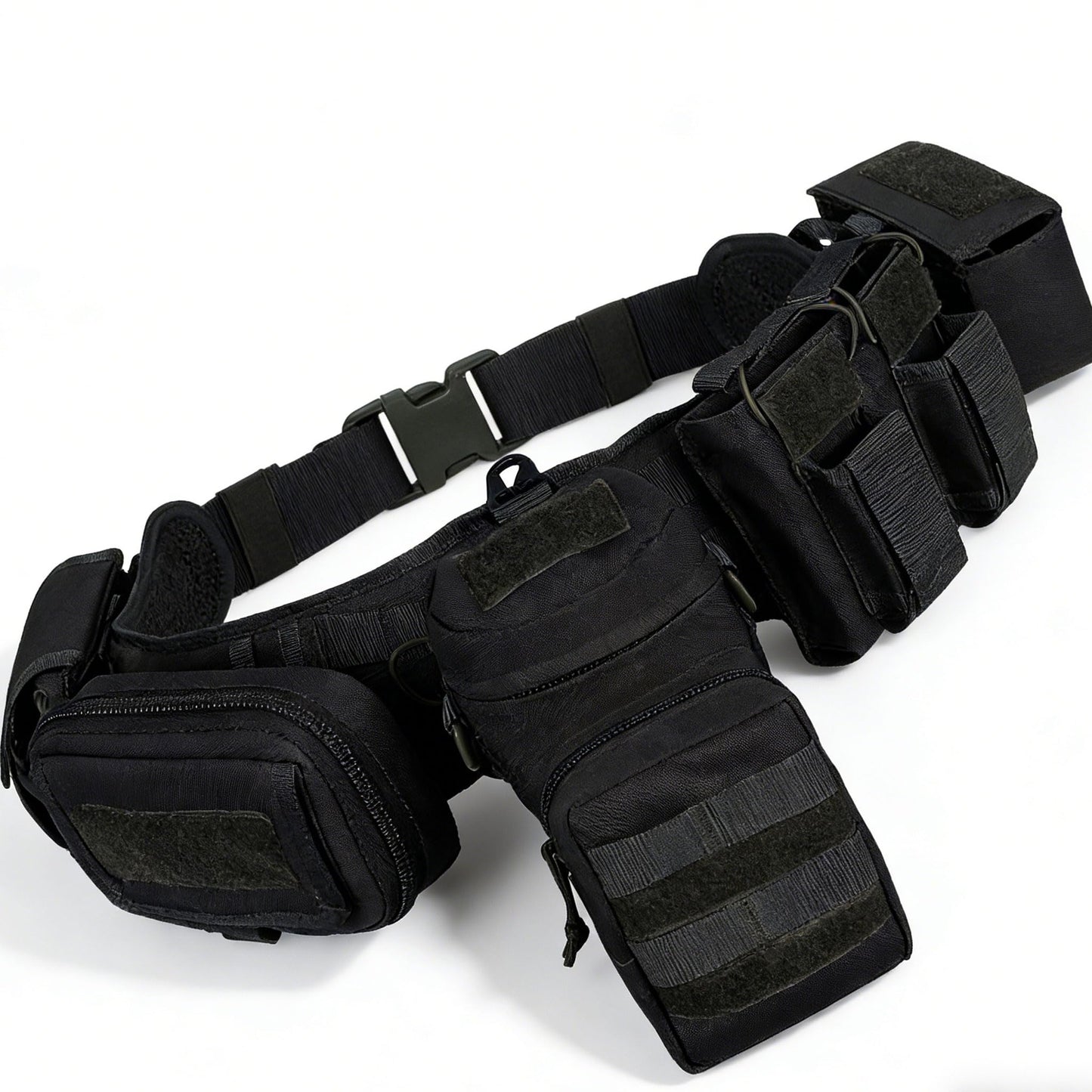 YAKEDA MolleTactical Belt for men-Battle Belt Duty Belt Law Enforcement Utility Belt Police Belt Set 5 PCS (Black)