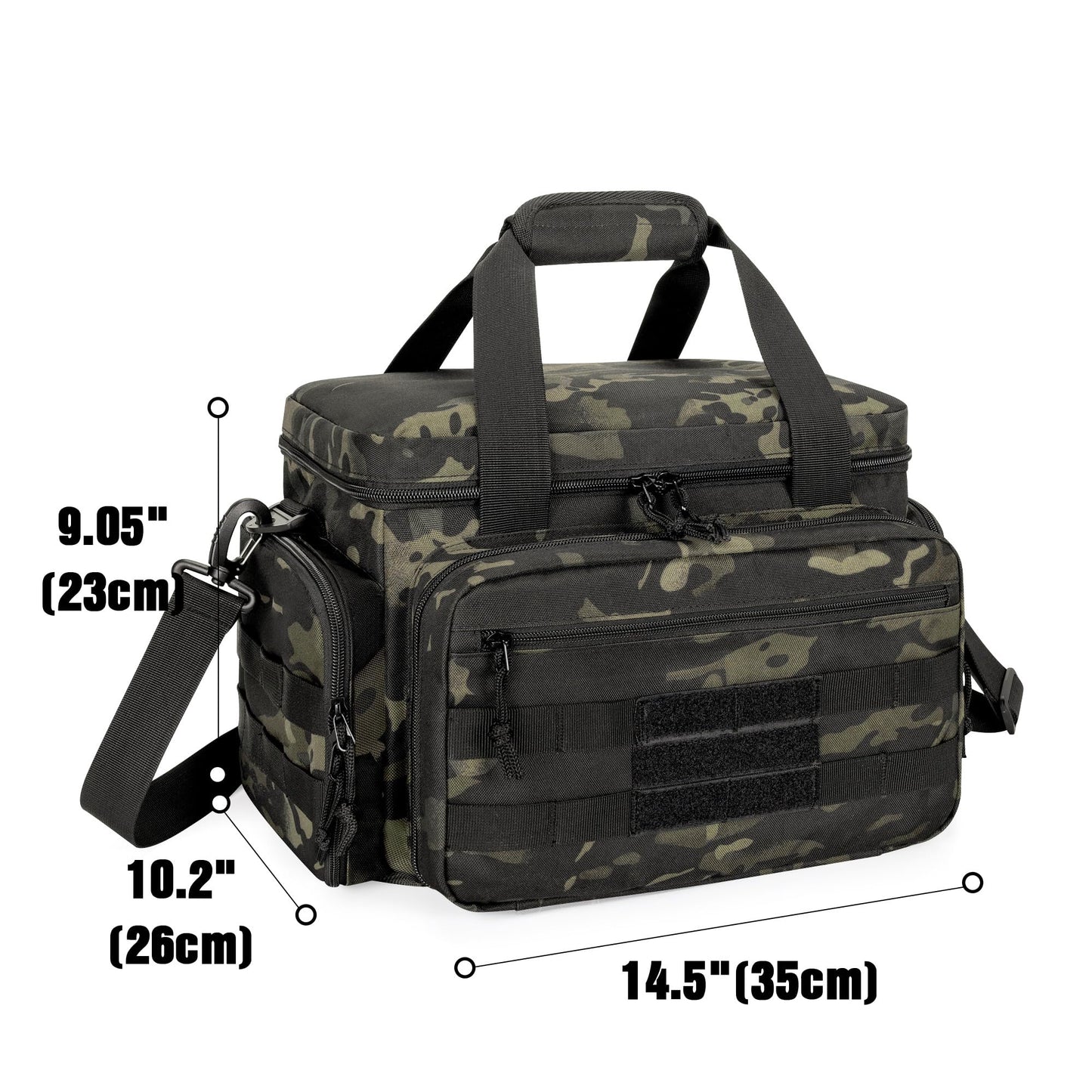 DSLEAF Tactical Gun Range Bag for 4 Handguns, Pistol Shooting Range Bag with 6X Magazine Slots and Extra Pockets for Ammo and Essentials