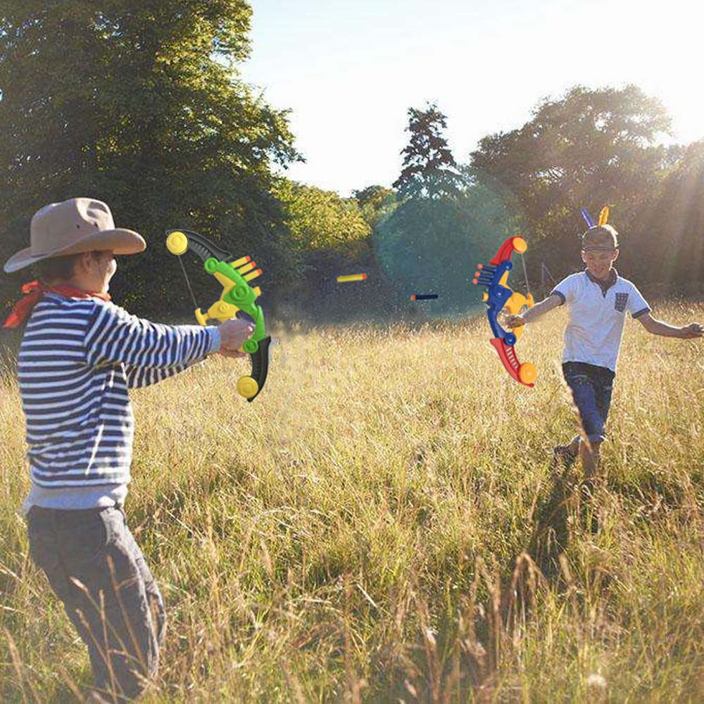 WenToyce Soft Arrow Bow Set for Kids Beginner, Easy Foam Archery Kit for Starters, with 4 Soft Darts Arrows, Safe Outdoor Indoor Shooting Games Activity for Toddler Boys Girls (Red)