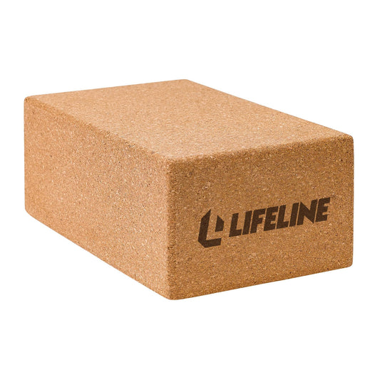 Lifeline Fitness Cork Yoga Block - Sustainable Home Gym Workout Equipment for Yoga, Pilates and General Fitness - 3.5” X 5.5” x 9”