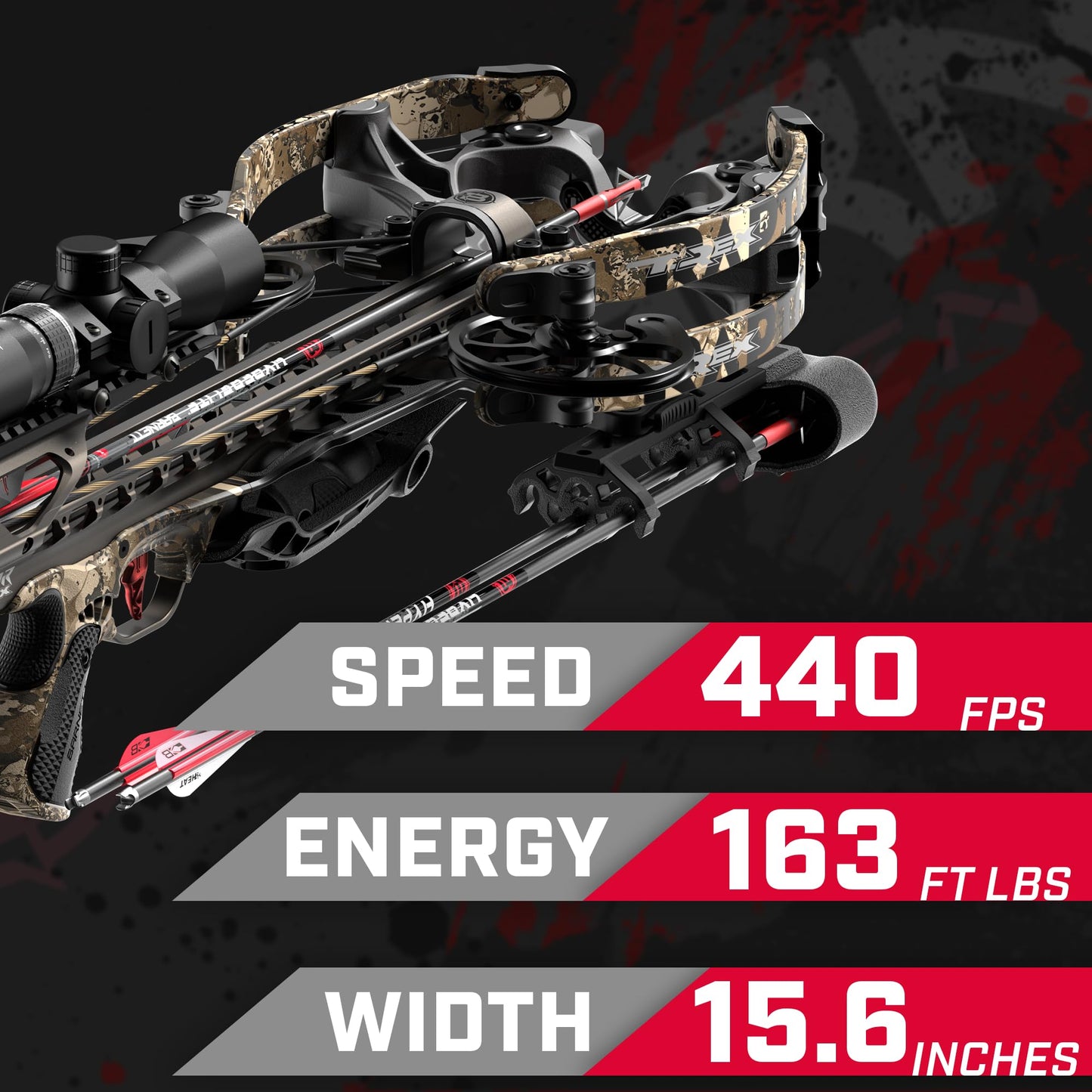 Barnett - Hyper Raptor T-REX Crossbow - 440 FPS Hunting Crossbow w/De-Cocking & Floating TriggerTech - High-Speed Bow w/Scope, Arrows & Quiver - Ultimate Precision & Power
