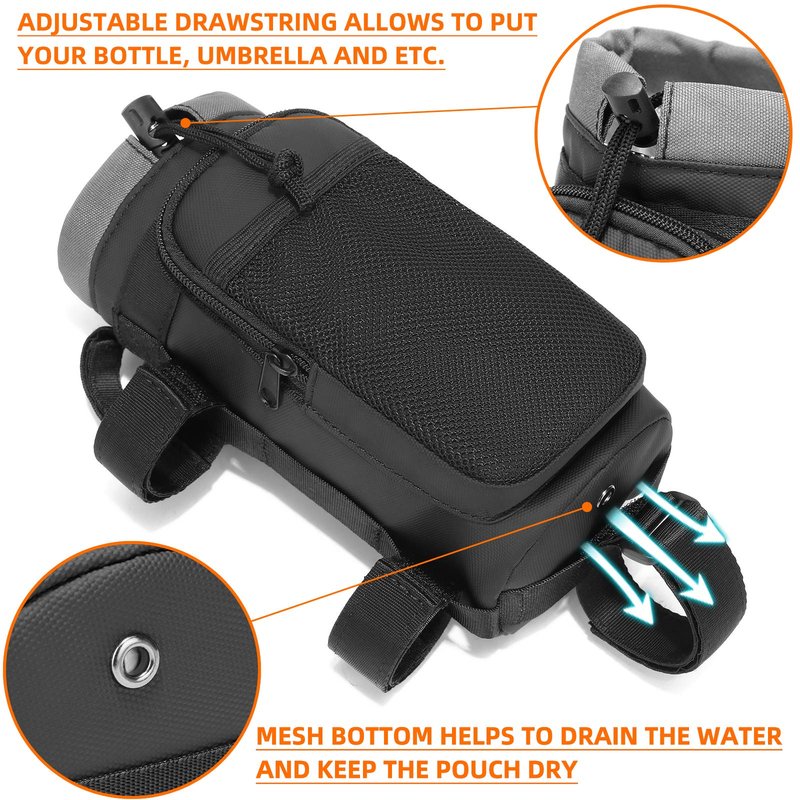 VENFOREST Bike Handlebar Bag Lightweight Waterproof Front Frame Storage Top Tube Bikes Pouch Large-Capacity Front Pack for Road Mountain Bicycle Outdoor Cycling Travel