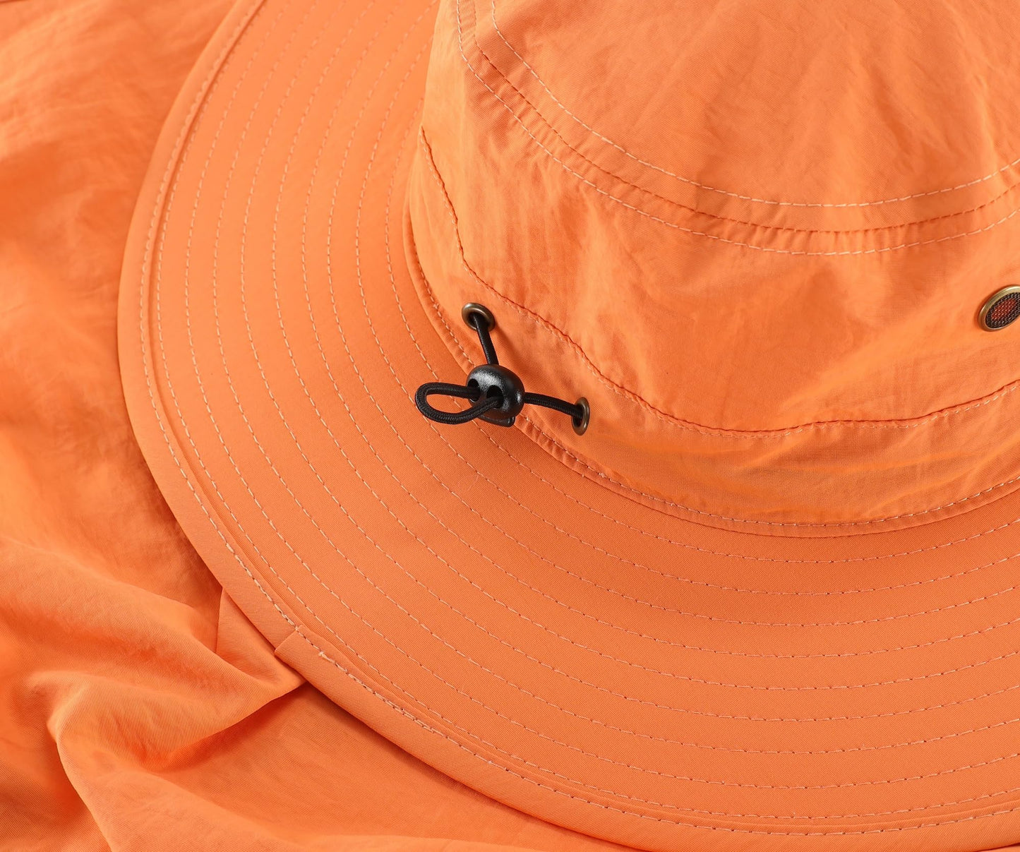 Home Prefer Mens Sun Hat with Neck Flap Quick Dry UV Protection Caps Fishing Hat (Orange)