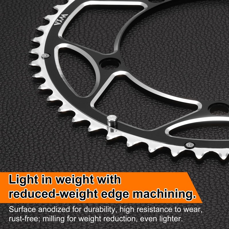 HARFINGTON 130BCD Bike Chainring 53T Round Narrow Wide Single Aluminum Chainring Chainwheel for Road Bike Bicycle 9/10/11 Speed Chains