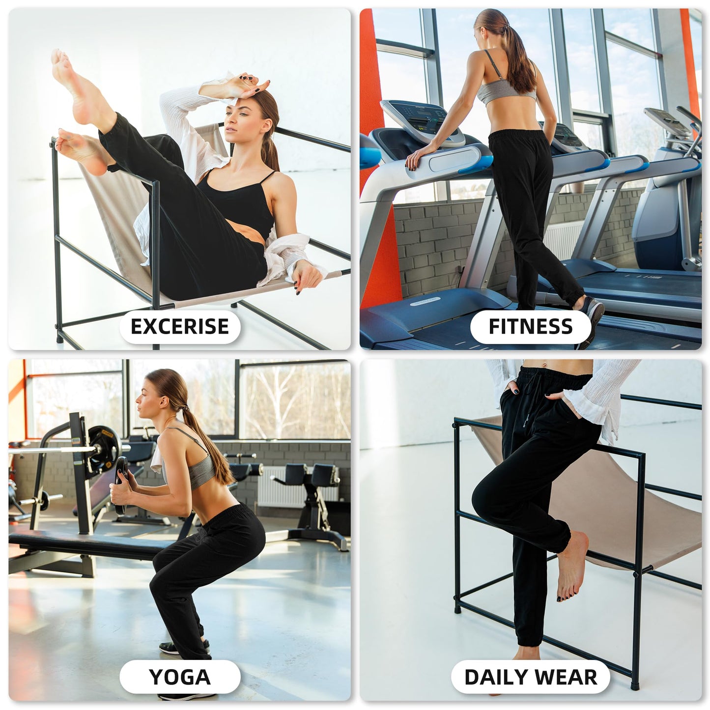 Stanpetix Sweatpants for Women with Pockets Black Large