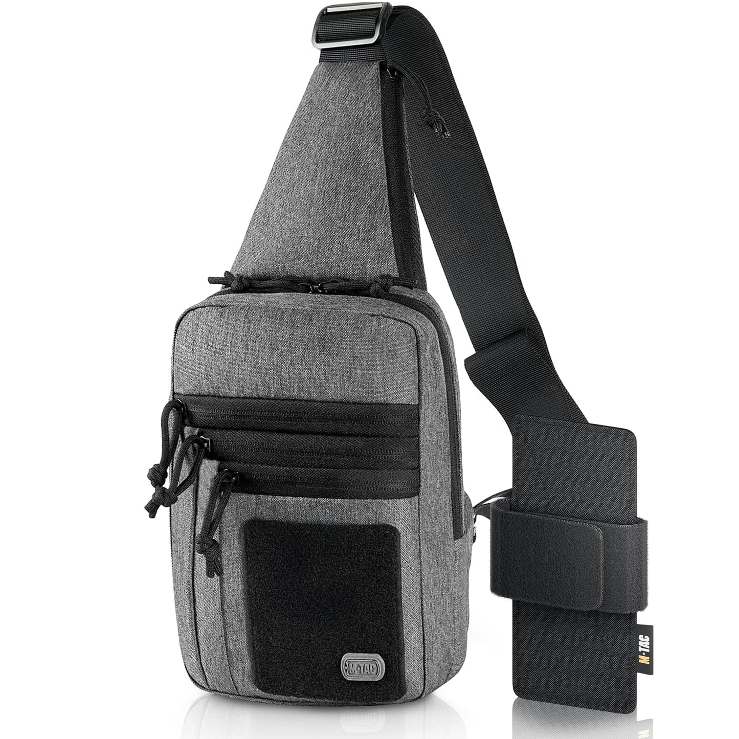 M-Tac Tactical Sling Bag for Men - Crossbody Concealed Carry Bag - Grey Mens Crossbody Holster Bag