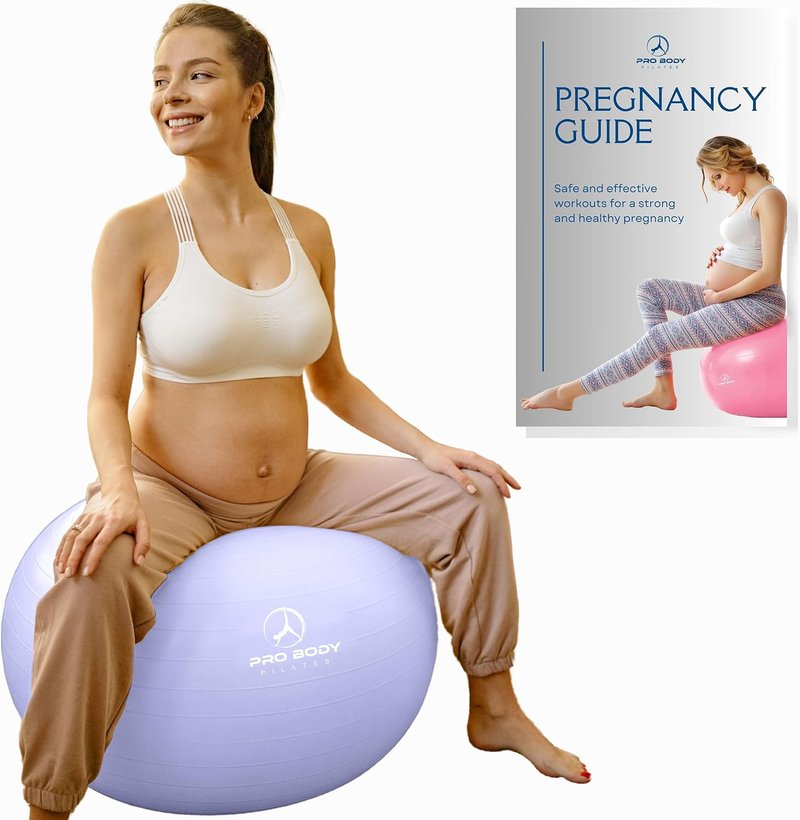 Pregnancy Ball for Pilates & Yoga - Prenatal & Postnatal Exercise Guide Included | Ideal for Labor Support