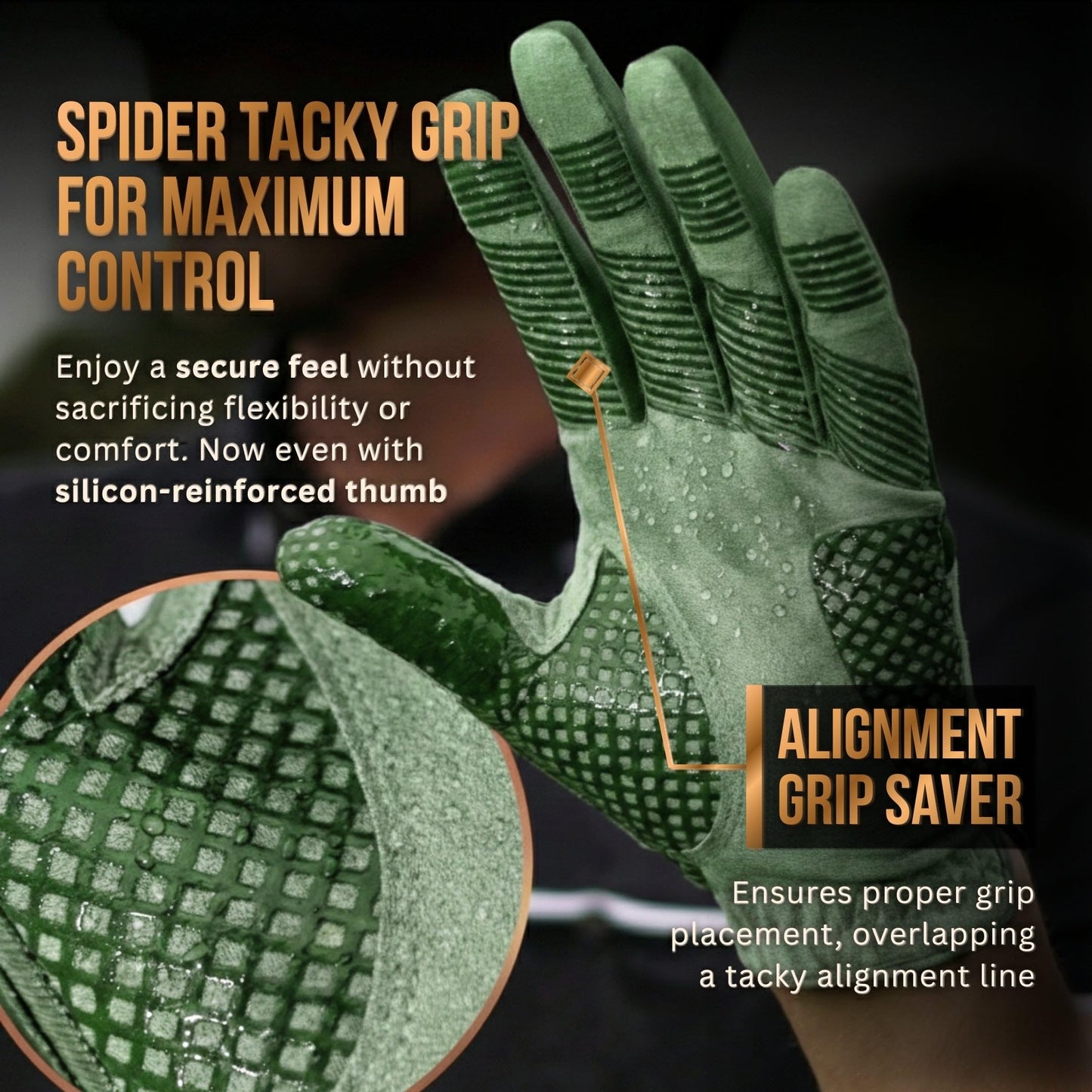 Copper Advanced Tech 2.0 Golf Gloves for Men | Copper Compression Joint Support, Tacky Grip, Tear Resistant Durability (Green/Green, XX-Large, Right Hand for Left-Handed Golfer)