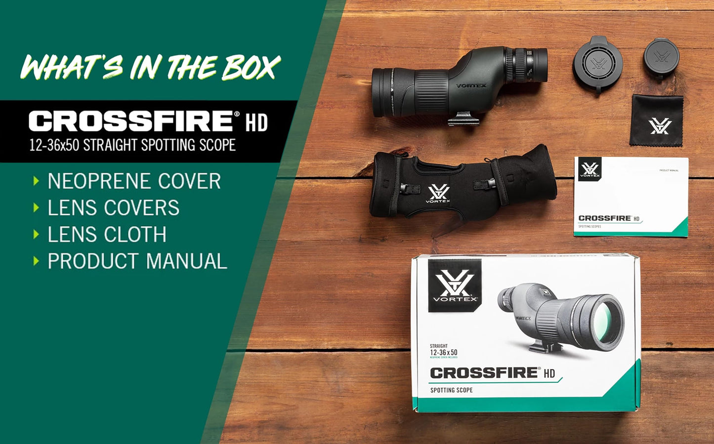 Vortex Optics Crossfire HD Spotting Scopes (12-36x50 Straight)