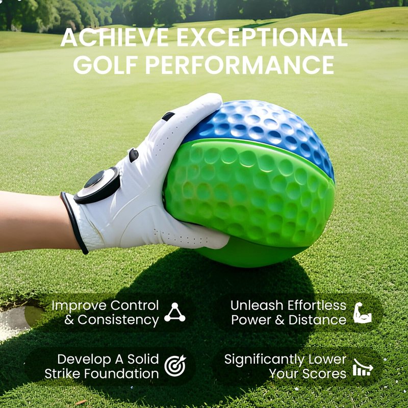 Amy Sport Golf Ball Training Aid with Adjustable Lanyard, Convenient Portable Impact Balls & Teaching Posture Correction Trainer for Men Women Beginner Golfer (Green-Medium)