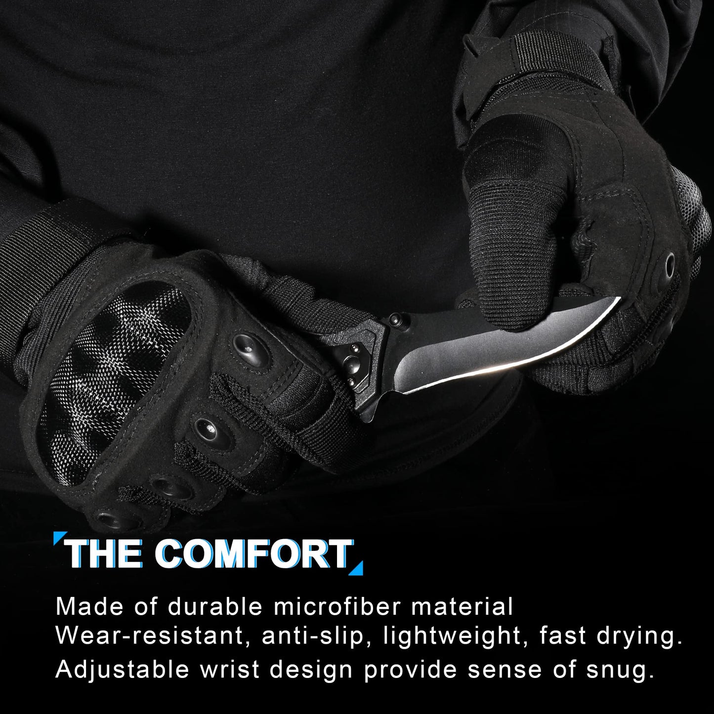 WTACTFUL Touchscreen Motorcycle Tactical Gloves for Men for Airsoft Paintball Cycling Motorbike MTB Bike ATV Hunting Hiking Riding Work Outdoor Sport Work Gloves Black Small