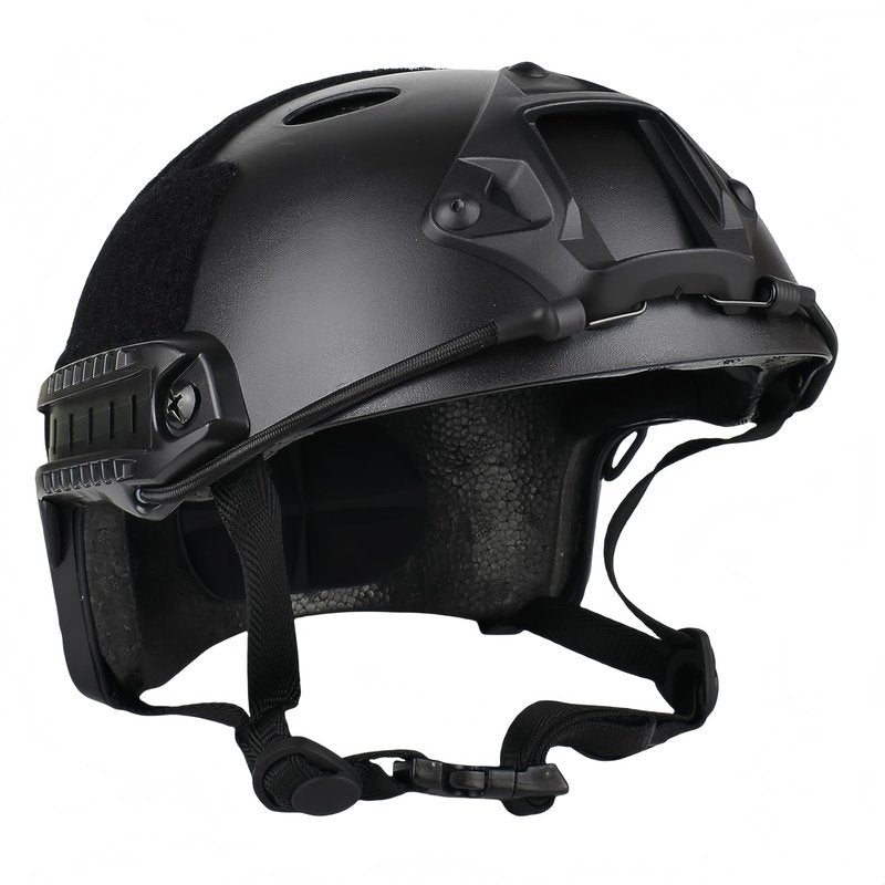 Haverain Tactical Helmet Fast PJ Type Survival Game Helmet Cosplay Helmet Outdoor Airsoft Helmet Survival Game Equipment Beginner Replica Breathable Multifunctional Made of ABS (Black)