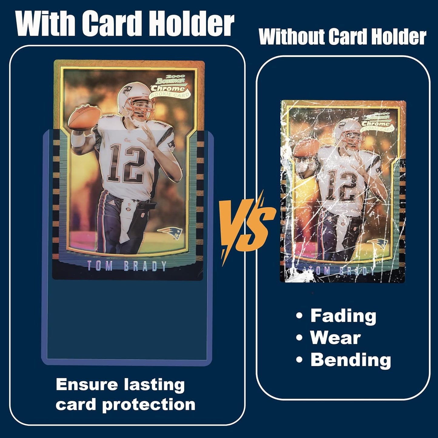 Hard Card Sleeves - Premium Toploaders for Baseball & Football | 100 Pack for Ultimate Protection