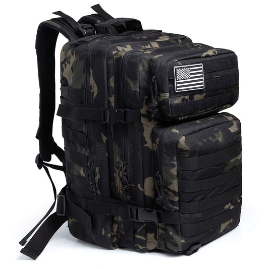 QT&QY 45L Military Tactical Backpacks Molle Army Assault Pack 3 Day Bug Out Bag Hiking Treeking Rucksack