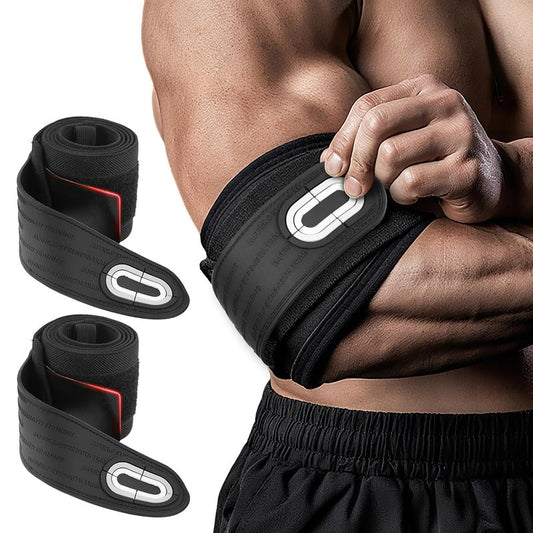 Elbow Wraps for Weightlifting | Double-Layer Reinforced 40'' Elastic Compression Strap & Joint Support Brace - Ideal for Bench Press & Powerlifting