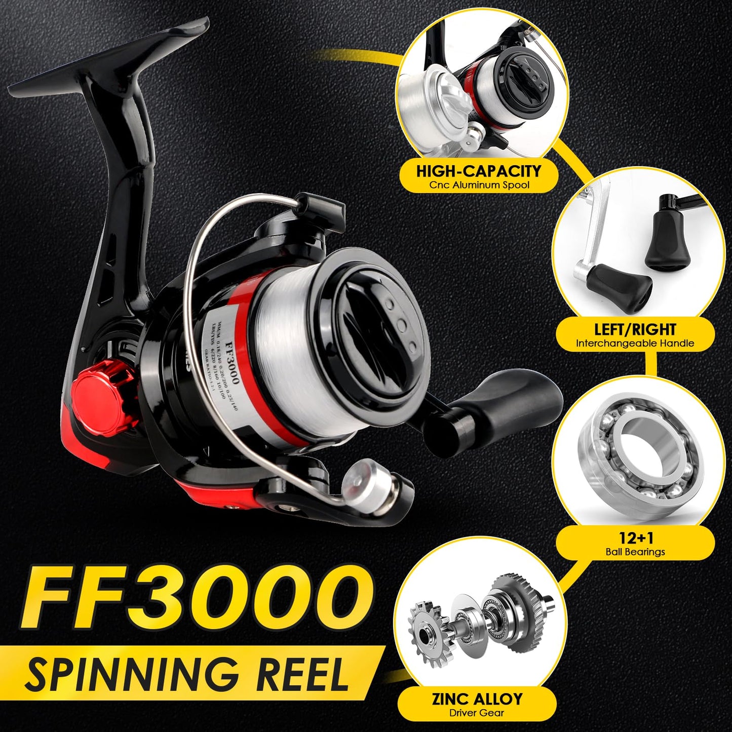 2PCS Telescopic Fishing Rod Reel Combo 6.89FT Collapsible Spinning Pole Kit Compact Fishing Lures Tackle Box Accessories Lightweight Travel Fishing Tool Set for Fishermen Gift