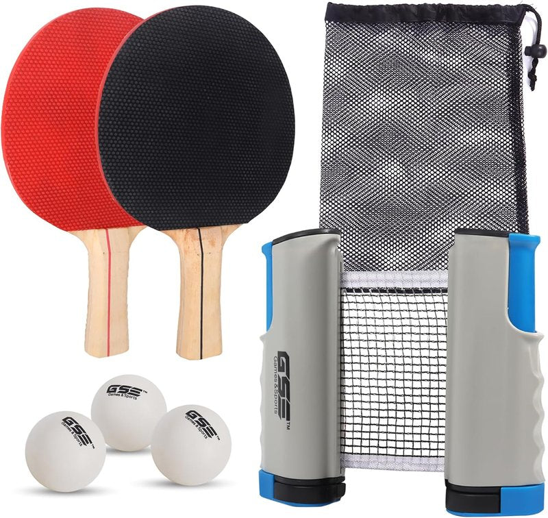Adjustable Retractable Ping Pong Net Set - Professional Table Tennis Rackets & Balls with Storage Bag | Game Accessories