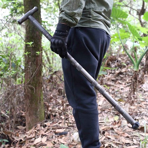 aiGear Walking Hiking Stick with Compass and Whistle, 13 in 1 Survive Walking Hiking Stick Outdoor Trekking Poles with Solid Durable Survive Tools 5 Tubes