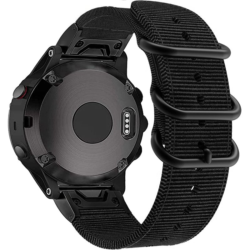 LDFAS Fenix 8/7x/6x/5x Plus Band, 26mm Woven Nylon Quick Fit Straps Compatible for Garmin Fenix 7X/6X Pro/5X Plus/Tactix 7 Delta/Enduro 2 Bnads, Black