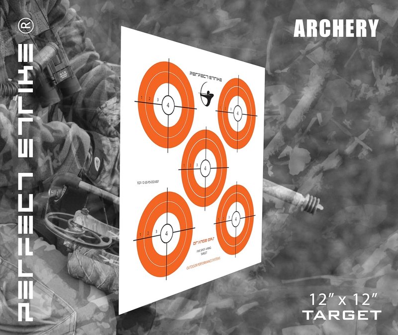 Five Spot Bullseye Paper Targets - Precision Shooting Practice | 12" x 12" Size