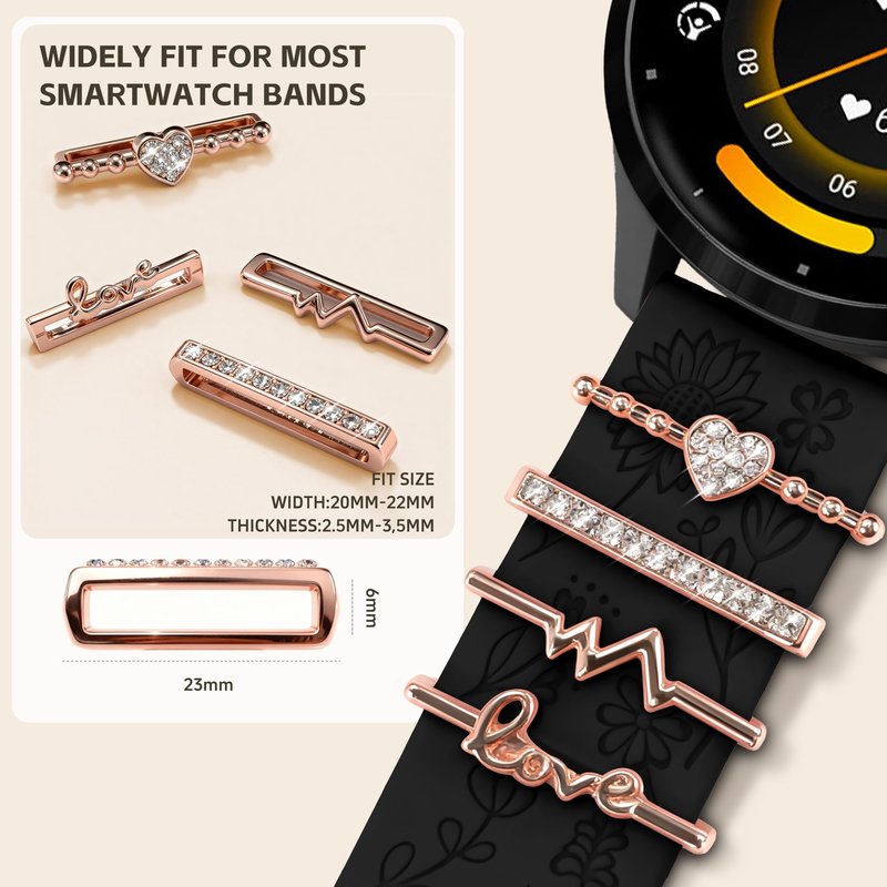 HQzon 22mm Flower Engraved Silicone Band Compatible with Garmin Vivoactive 4/Venu 3/Venu 2/Venu 4 45mm, Women Replacement Strap Compatible with Forerunner 265/255/745