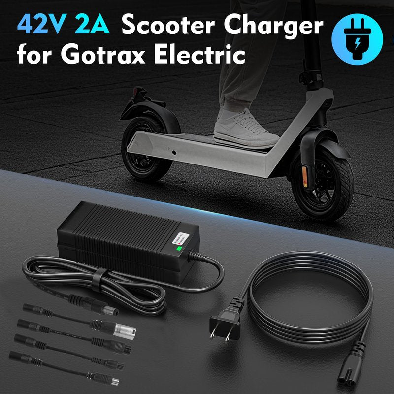 EVAPLUS UL Certified 42V 2A Fast Charger with 5 Type Plugs for 36V Lithium Batteries- Compatible with Pocket Mod, Sports Mod, Electric Scooters