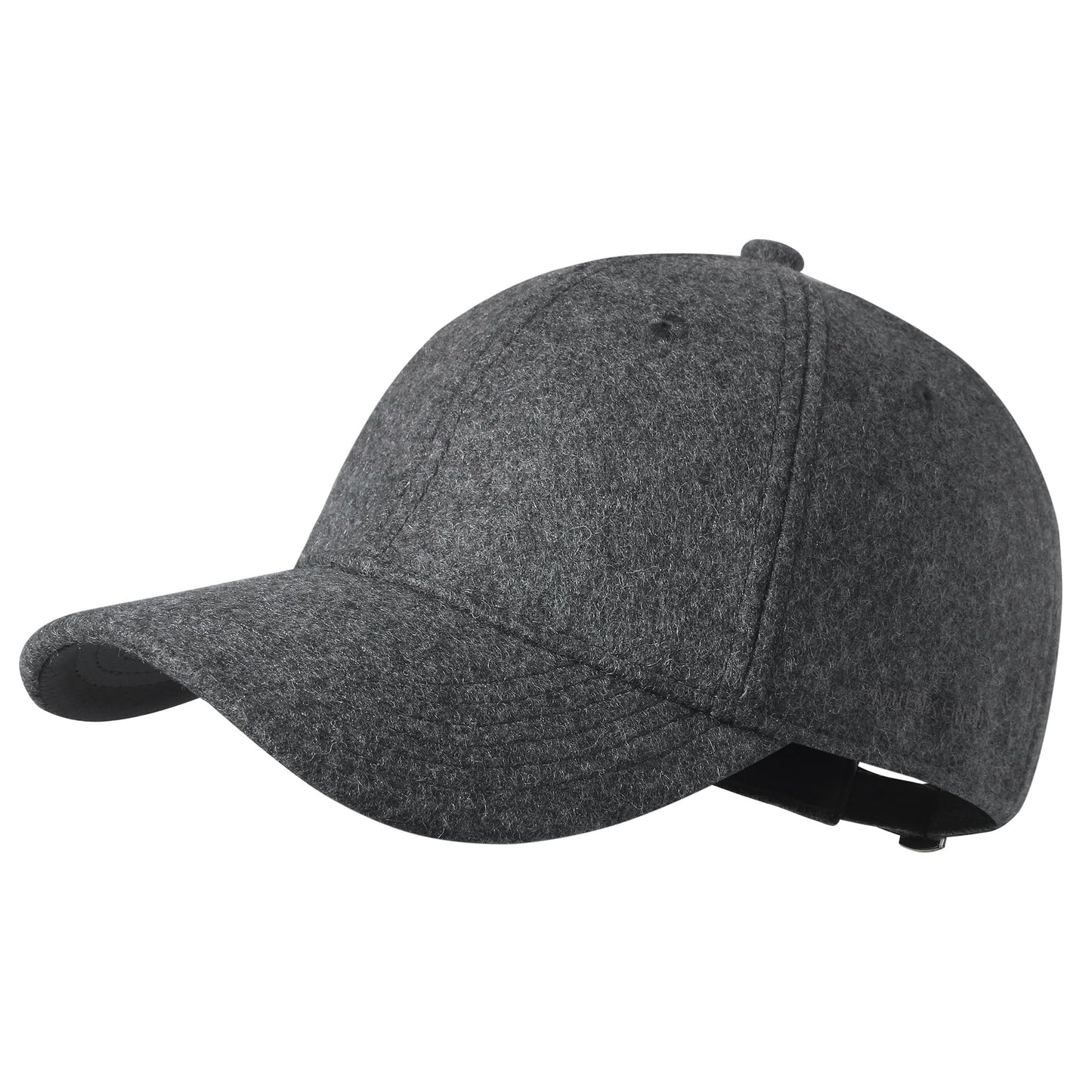 GADIEMKENSD Winter Baseball Caps Unstructured Wool Dad Hat Warm Trucker Hats Work Cap Workout Thick for Mens Womens 7 1/8-7 1/2 Dark Gray