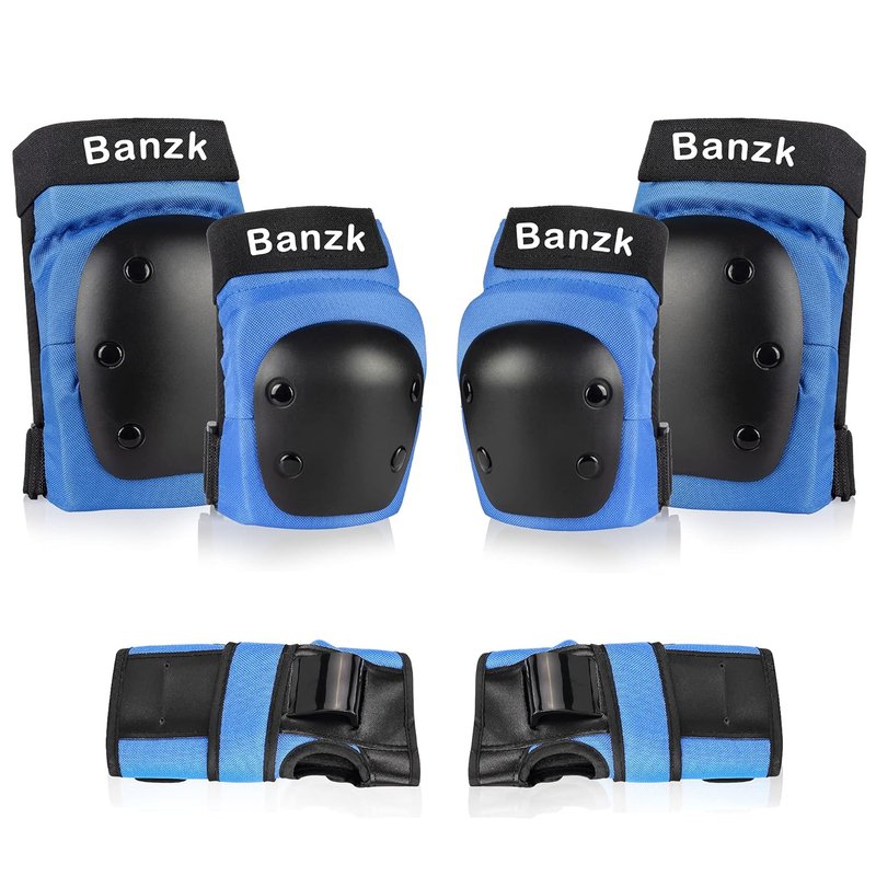 Knee Pads, Elbow Pads & Wrist Guards - 6-in-1 Protective Gear Set for Skateboarding, Biking & Outdoor Sports | Large