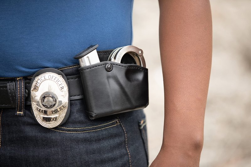 Safariland 573 Open Top Magazine and Handcuff Pouch, Fits GLOCK 17/22, STX Plain Black, Right Hand