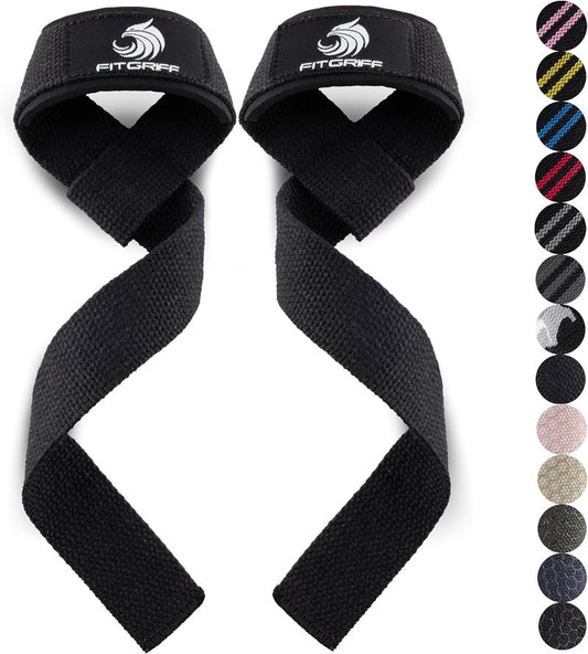 Fitgriff® Weightlifting Wrist Straps - Premium Cotton & Padded Support for Gym, Deadlift, Workout | Unisex Size