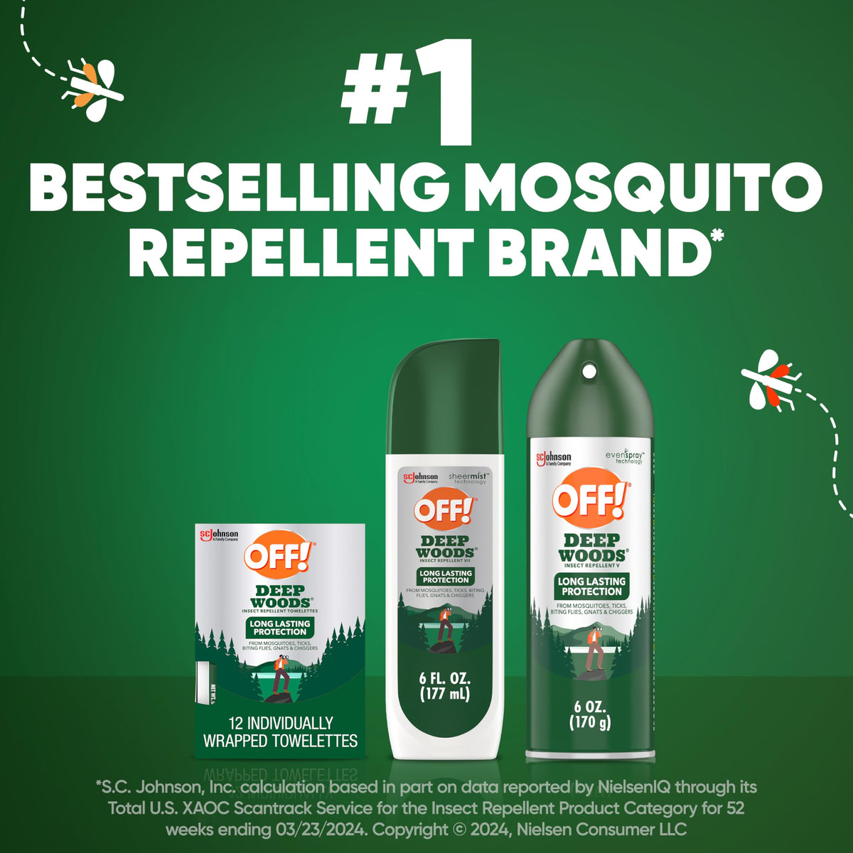 OFF! Deep Woods Insect Repellent VII Spritz, Bug Spray with Long Lasting Protection from Mosquitoes and Ticks, 6 oz
