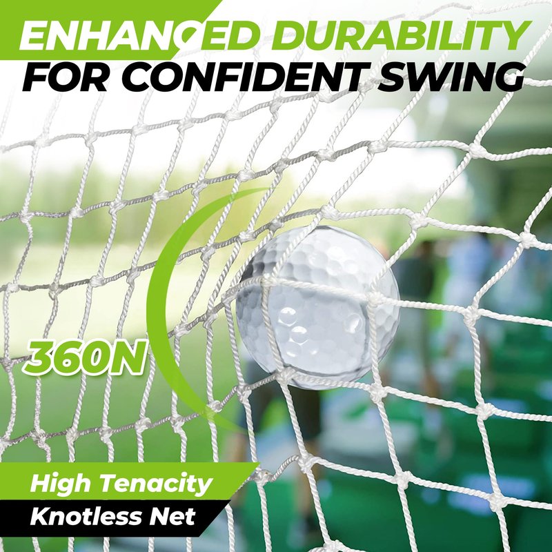 Golfguru All in 1 Golf Practice Net - 10x7ft Tri-Turf Mat, Impact Target, 10 Balls, 7 Tees, Carry Bag, Golf Net for Backyard Driving Chipping Indoor