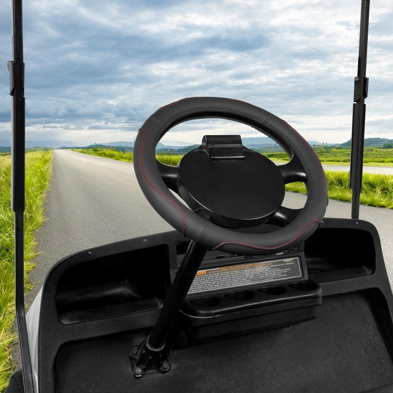 10L0L Golf Cart Steering Wheel Cover-13 Soft and Breathable Anti Slip Leather Steering Wheel Cover,Feels Good in Handling- for EZGO TXT & RXV