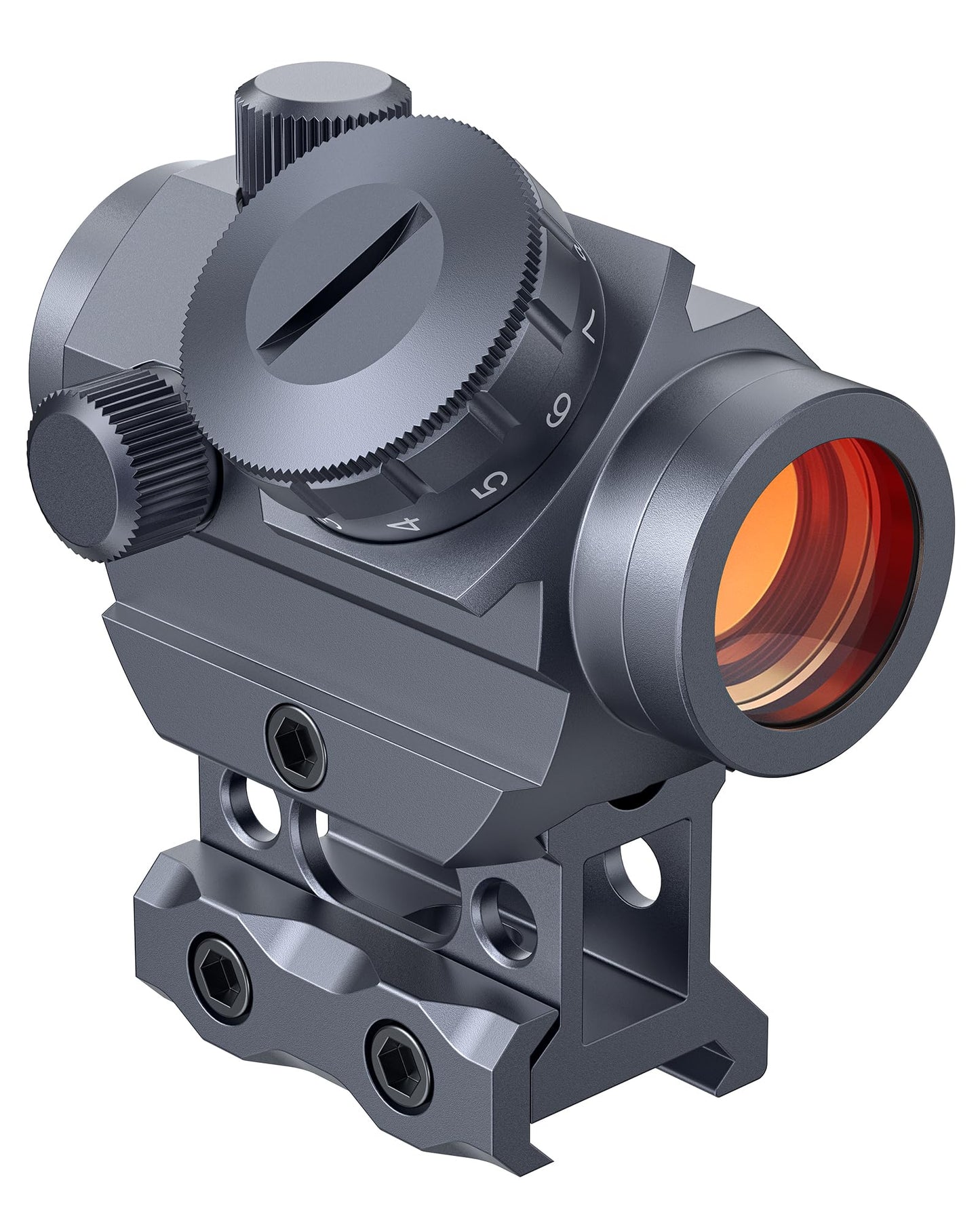 MidTen 2MOA Red Dot Sight 1x25mm Reflex Sight Waterproof & Shockproof & Fog-Proof Red Dot Scope, Riflescope with 1 inch Riser Mount,Grey