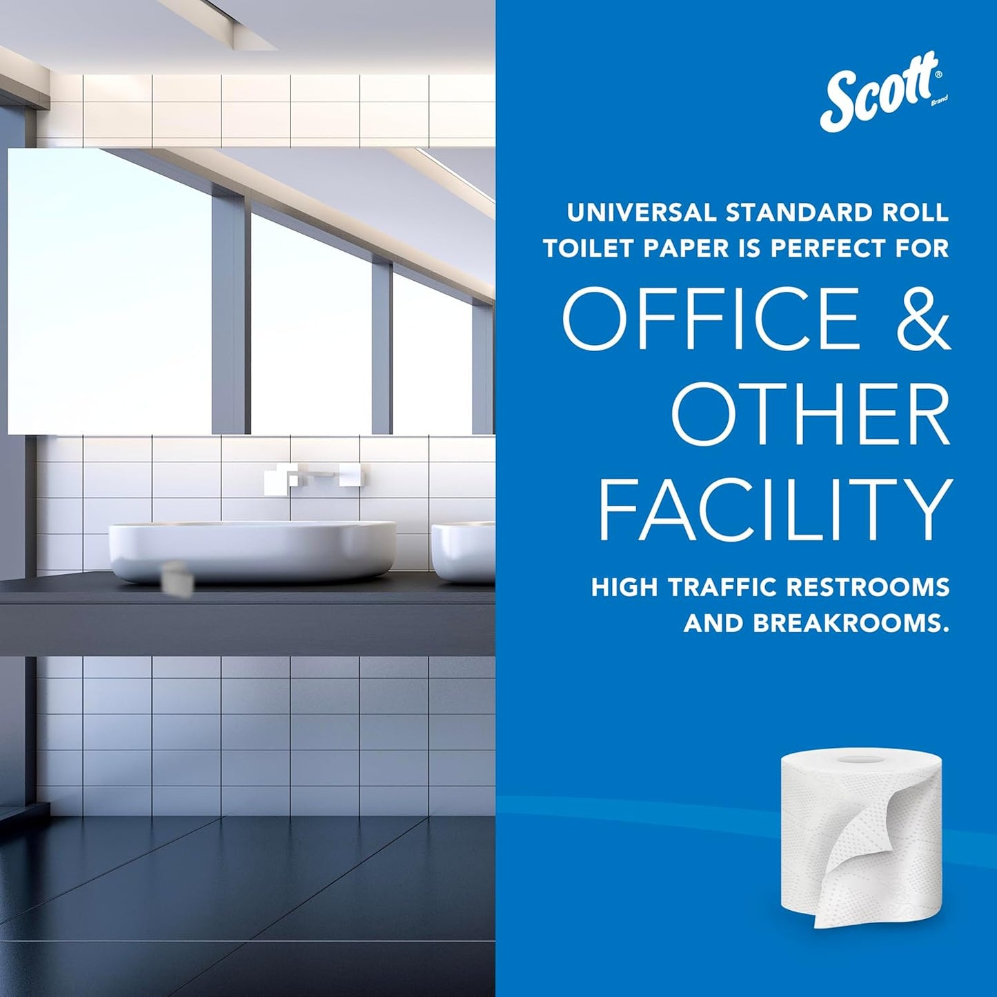 Scott Professional 100% Recycled Fiber Toilet Paper - 2-Ply, Individually Wrapped, 80 Rolls (37,840 Sheets)