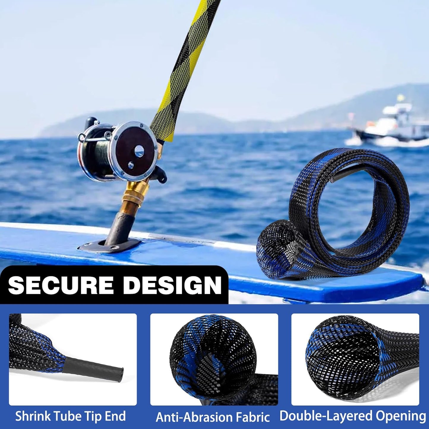 Fishing Rod Sleeve - 12PCS Fishing Pole Cover for Baitcasting, Casting, and Fly Rods | Durable Protection