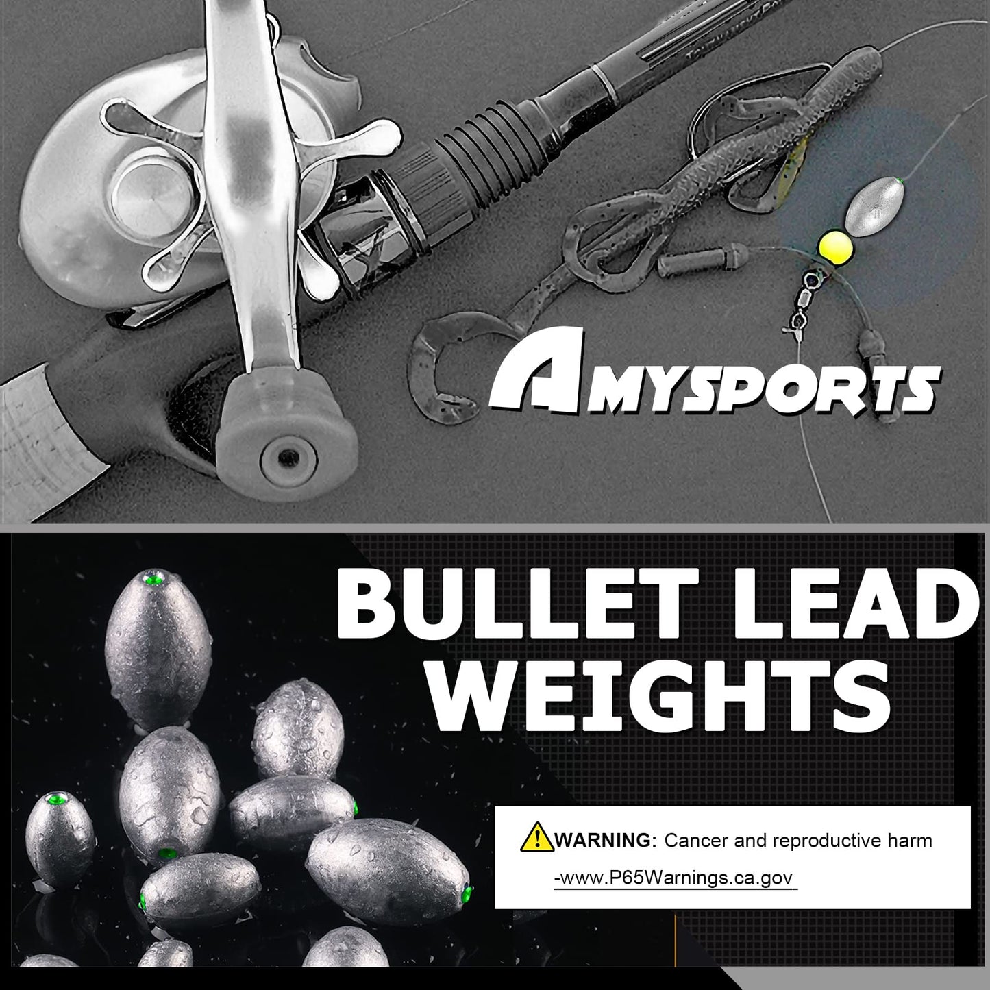 AMYSPORTS Egg Lead Fishing Weights Kit Drop Bass Weights Sinker Tackle Saltwater Casting Fishing Sinkers Set Oval Freshwater 20pcs 3/8oz