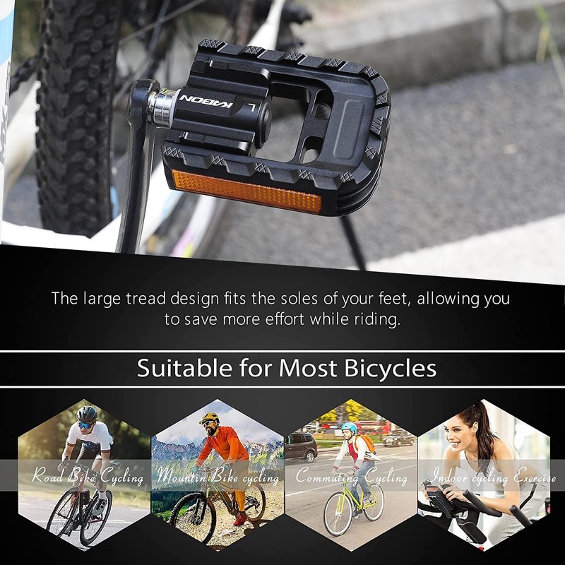 KABON Folding Bike Pedals, Bicycle Foldable Pedals with Aluminum, Universal 9/16 inch Non-Slip Cycling Pedals for Folding Bike, BMX Bike, Road Bike, Mountain Bike MTB (New Red)
